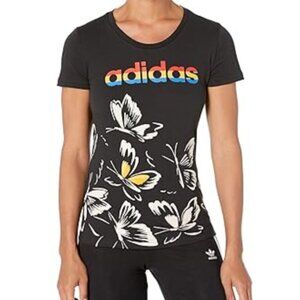 FARM RIO x ADIDAS Black T Shirt Size XS